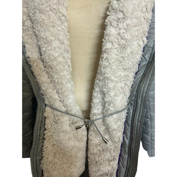 Steve Madden Glacier Shield  Insulated Womens XL Silver Hoodie Faux Fur Lined - Picture 11 of 16